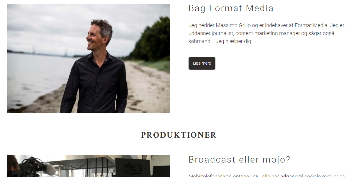 Billig Wordpress Hjemmeside til FormatMedia.dk lavet af Dit Online Visitkort